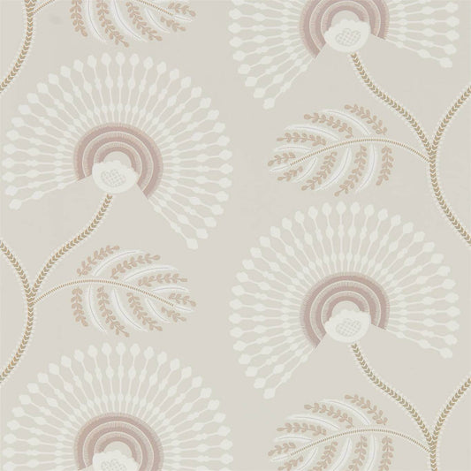 HARLEQUIN Louella Wallpaper Contemporary, Floral Rose Quartz,Pearl  Rotary Printed Wallpaper - HPUT111911