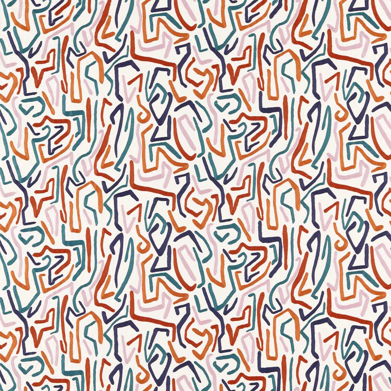 HARLEQUIN Synchronic Fabric Abstract , Graphic Brazilian Rosewood,Onsen,Fire   - HQN2133873