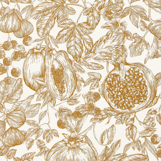 Harlequin Melograno Wallpaper Classic Floral Gold,Awakening  Rotary Printed Wallpaper - HQN3112925