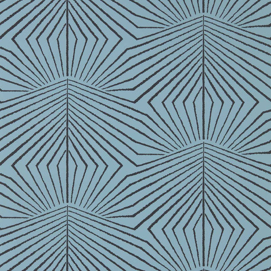 Harlequin Dawning Wallpaper Abstract , Graphic Copenhagen blue,Ritual  Rotary Wide Width Printed Wallpaper - HQN3112929