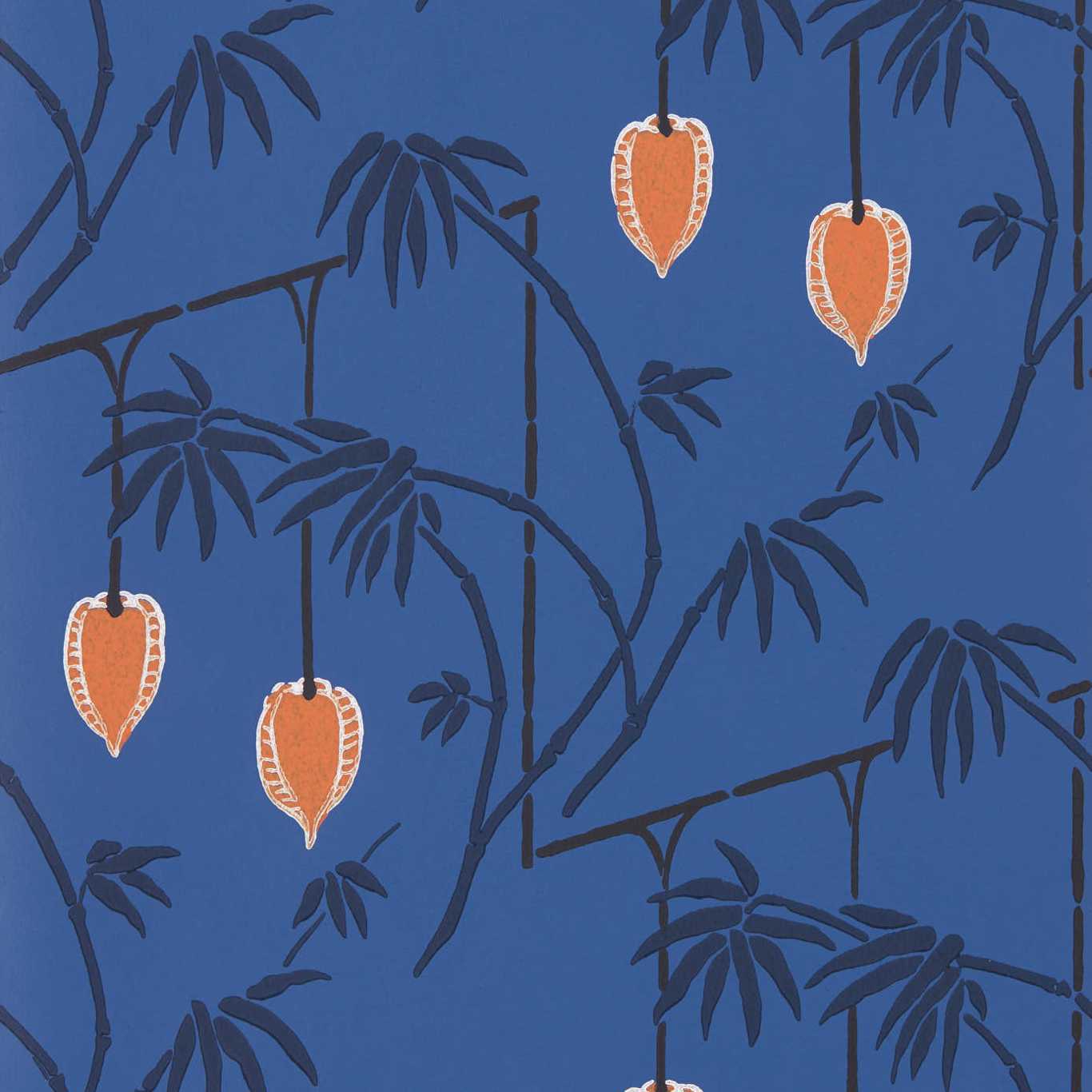 Harlequin Kimiko Wallpaper Contemporary, Floral Majorelle,Clementine  Surface- Printed Wallpaper - HQN3112941