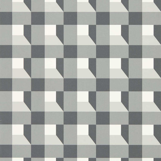 Harlequin Blocks Wallpaper Geometric Black Earth,Sketched,Diffused Light  Gravure Printed Wallpaper - HQN3112943