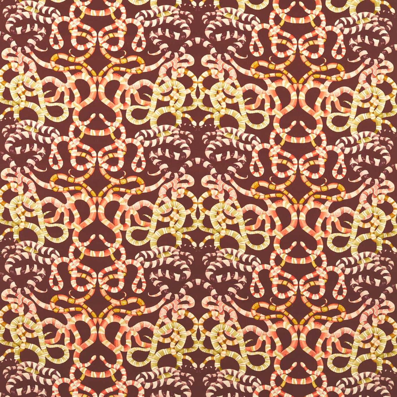 Harlequin Serpenti Velvet Fabric Animals Brazilian Rosewood,Grounded,Amber Light   - HQN3121140