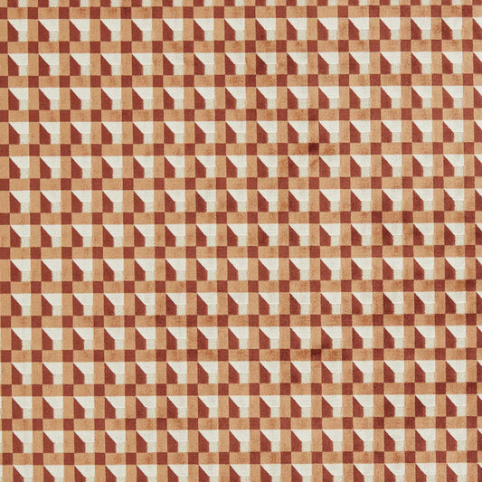 Harlequin Blocks Fabric Geometric Paprika,Bark,Bleached Coral   - HQN3133897