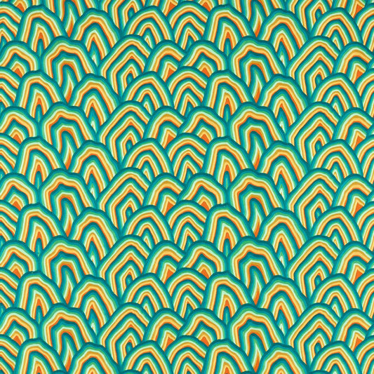 Harlequin Kumo Fabric Abstract , Graphic Wilderness,Amber Light,Paprika   - HQN3133908