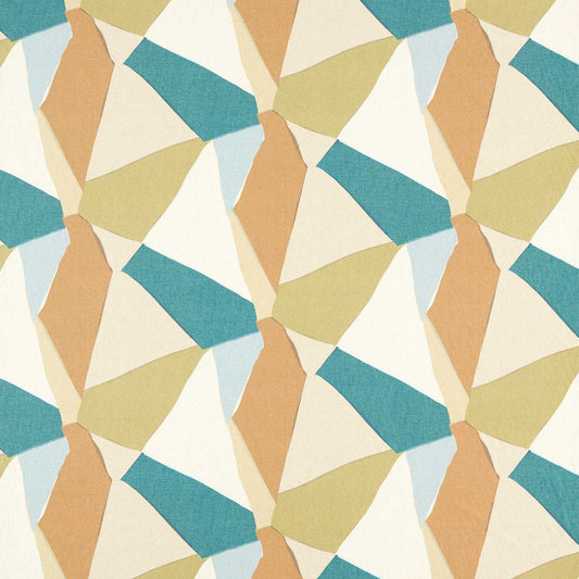 HARLEQUIN Sumi Reflect Fabric Abstract , Graphic Marine,Grass,Taupe   - HRFD121200