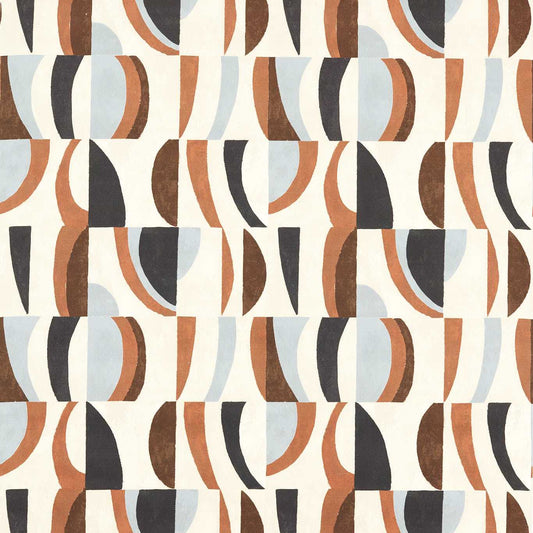 HARLEQUIN Torillo Fabric Abstract , Graphic Black Earth,Cornflower,Walnut   - HRFD121205