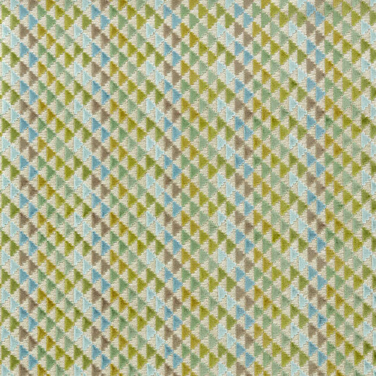 HARLEQUIN Vidi Fabric Geometric Kelly,Sky,Linen   - HRFV134023