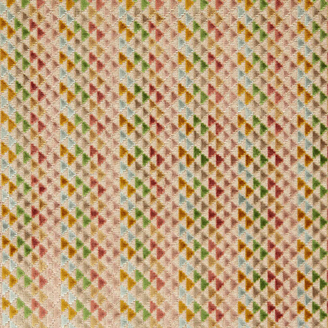 HARLEQUIN Vidi Fabric Geometric Blush,Ochre,Kelly   - HRFV134025