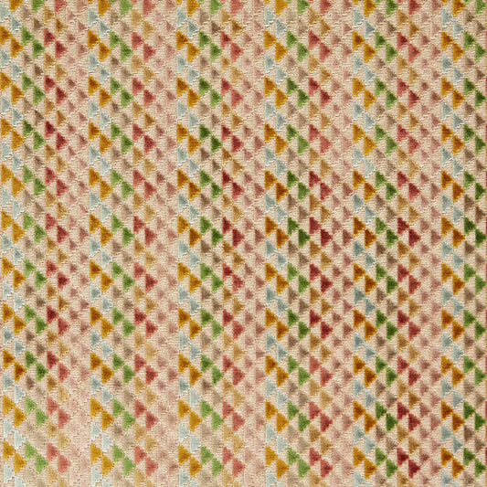 HARLEQUIN Vidi Fabric Geometric Blush,Ochre,Kelly   - HRFV134025