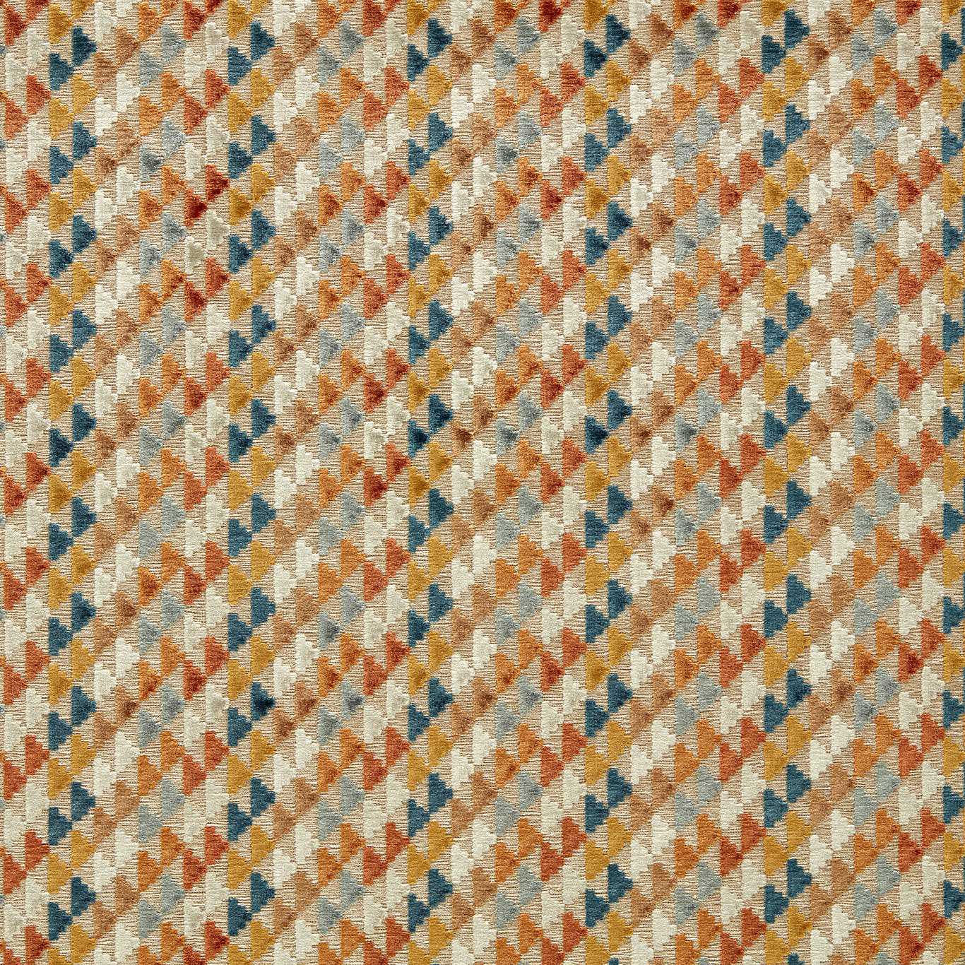 HARLEQUIN Vidi Fabric Geometric Tiger,Taupe,French Blue   - HRFV134026