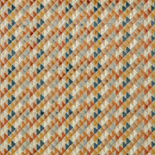 HARLEQUIN Vidi Fabric Geometric Tiger,Taupe,French Blue   - HRFV134026