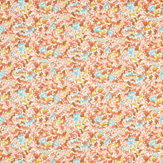 HARLEQUIN Tree Tops Fabric Leaves , Trees Baked Terracotta,Azul,Honey   - HRTF121254