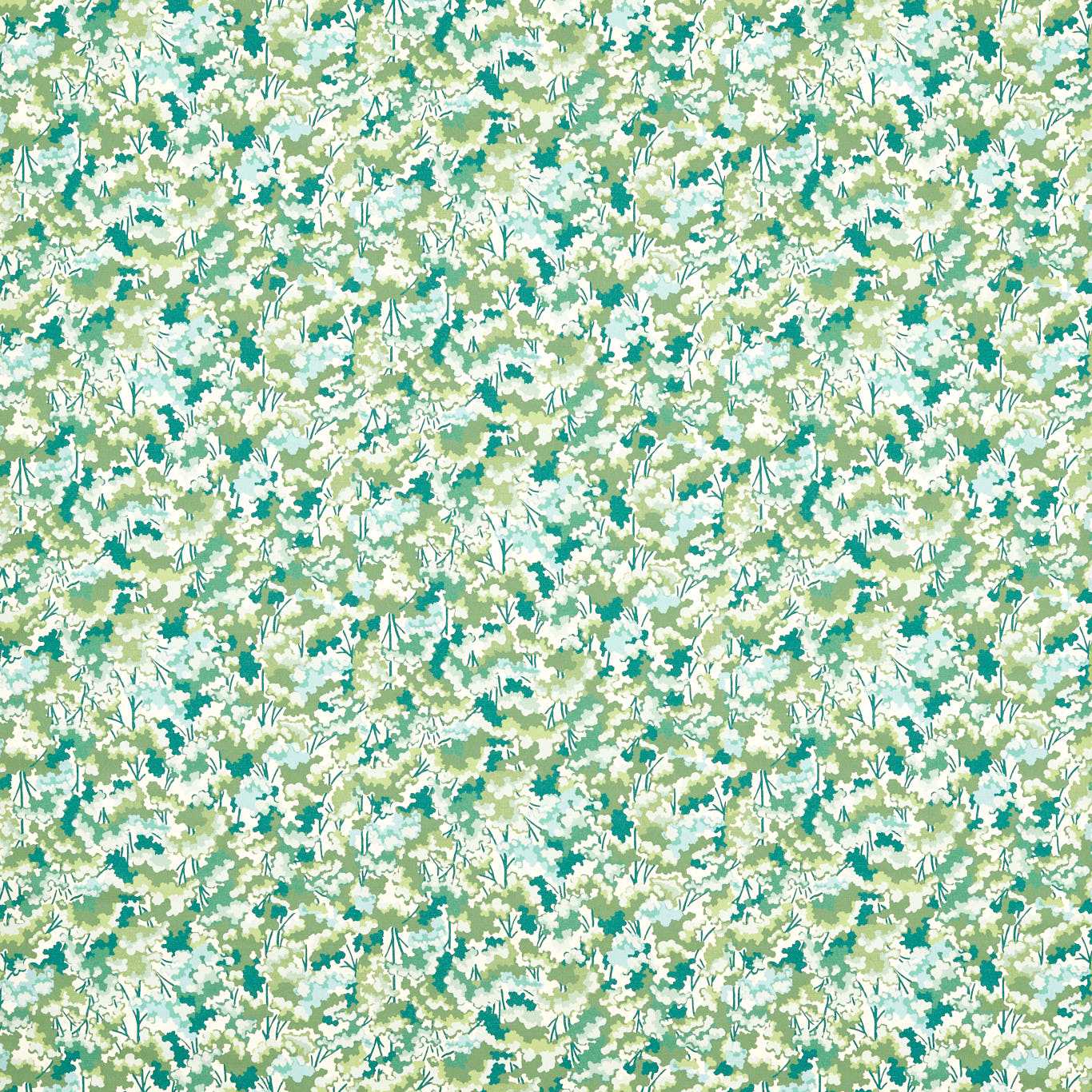 HARLEQUIN Tree Tops Fabric Leaves , Trees Forest,Kelly,Aqua   - HRTF121255