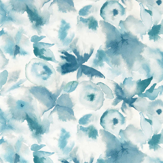 HARLEQUIN Flores Wallpaper Contemporary, Floral Cornflower,First Light,Denim  Gravure - Wide Width - HRTW113138