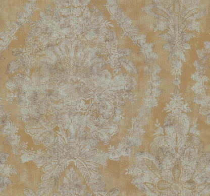 York Wallcoverings HP QuietWall Charleston Damask Yellow Wallpaper  Damasks Yellows   - HS7956
