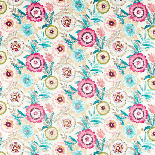 HARLEQUIN Komovi  Fabric Contemporary, Floral Azelea,Fern,Lagoon   - HSAF120814