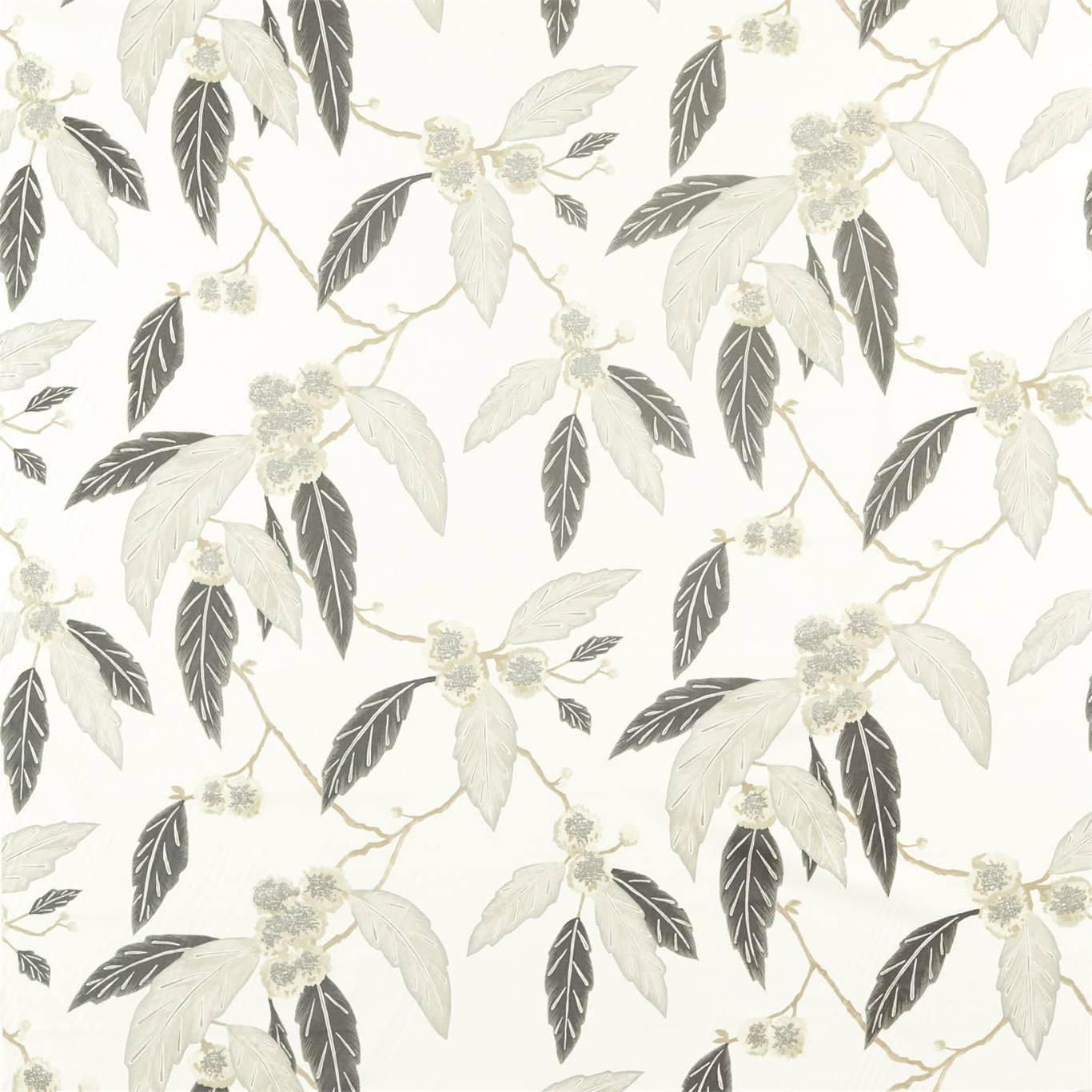 HARLEQUIN Coppice Fabric Leaves , Trees Platinum,Ebony   - HSAF120823
