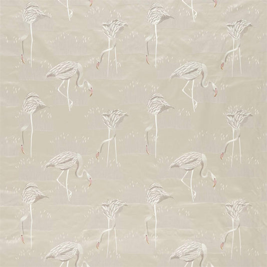 HARLEQUIN Salinas Fabric Birds Linen,Silver   - HSAF132954