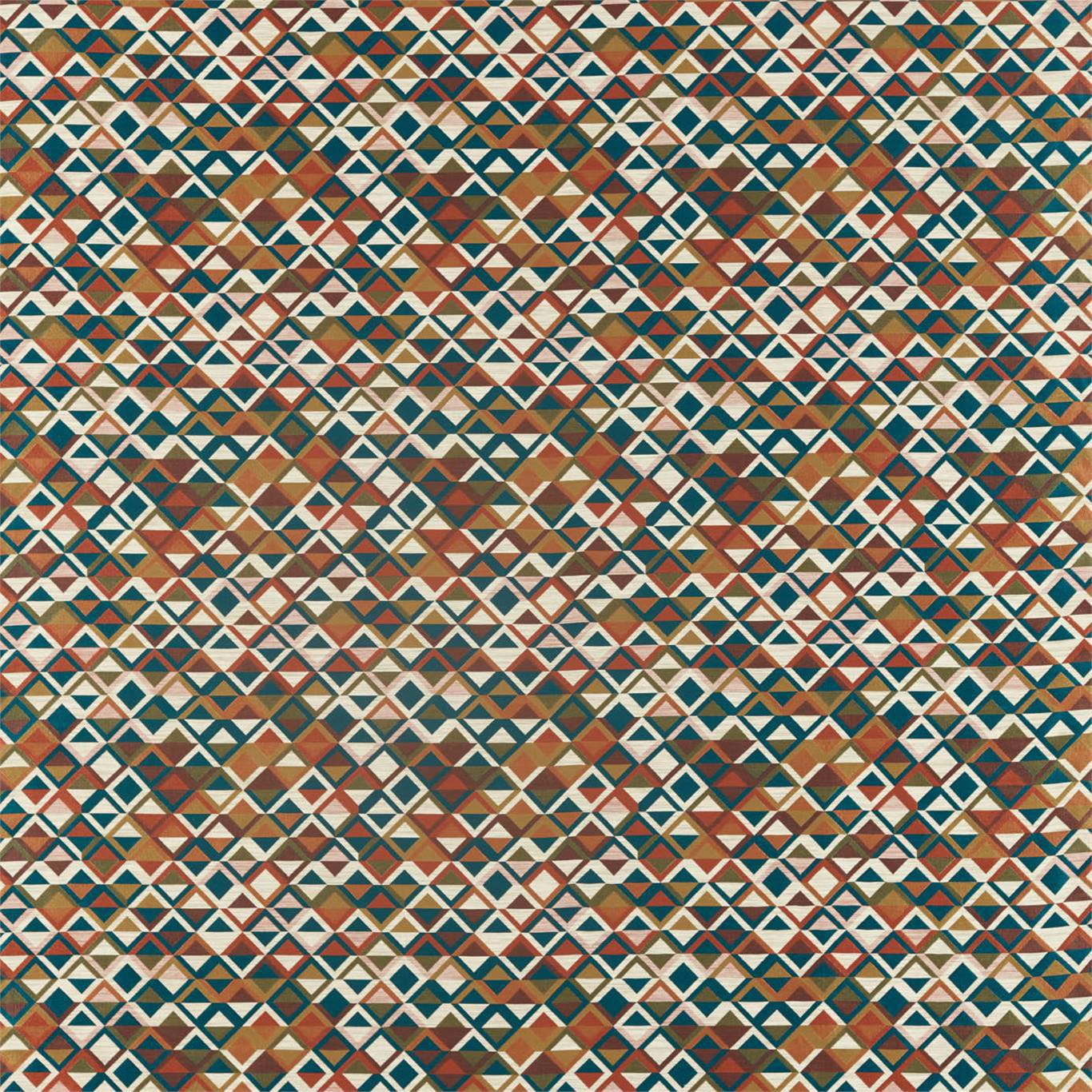 HARLEQUIN Boka  Fabric Geometric Sapphire,Russet,Gold   - HSAF132955