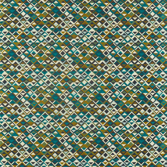 HARLEQUIN Boka  Fabric Geometric Charcoal,Marine,Zest   - HSAF132956
