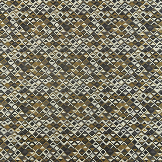 HARLEQUIN Boka  Fabric Geometric Slate,Charcoal,Brass   - HSAF132957