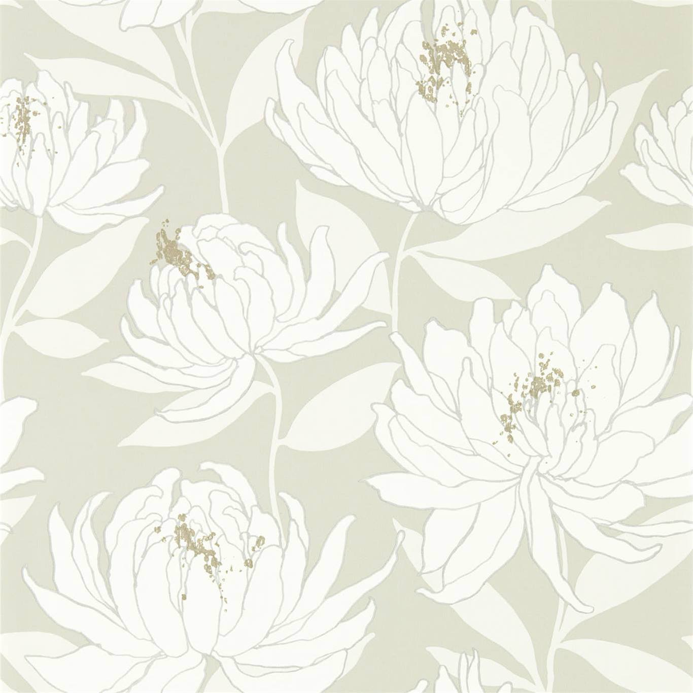 HARLEQUIN Sebal Wallpaper Contemporary, Floral Earth,Silver  Gravure Printed Wallpaper - HSAW112129