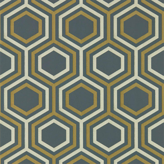 HARLEQUIN Selo Wallpaper Geometric Ebony,Gold  Gravure Printed Wallpaper - HSAW112149