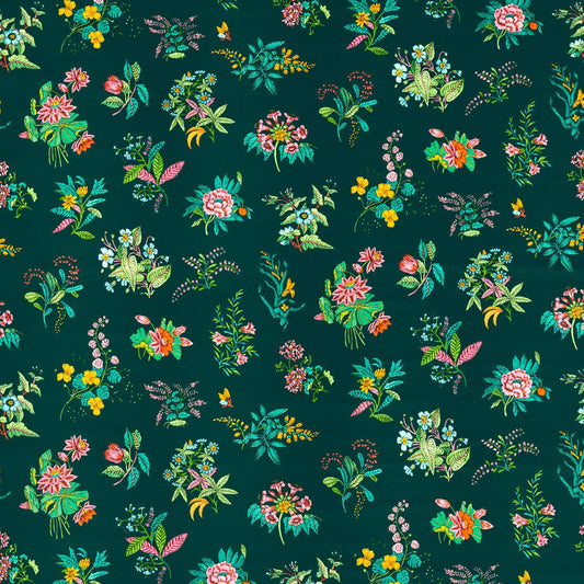 HARLEQUIN Woodland Floral Fabric Contemporary, Floral Jade,Malachite,Rose Quartz   - HSRF121175