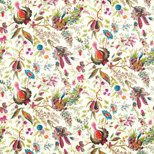 HARLEQUIN Wonderland Floral Fabric Contemporary, Floral Spinel,Peridot,Pearl   - HSRF121181