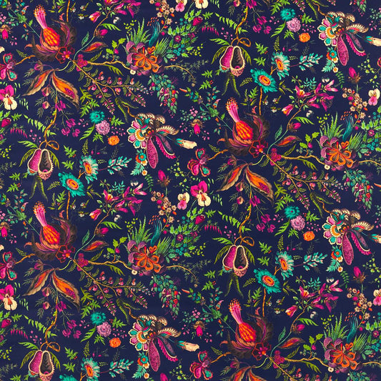 HARLEQUIN Wonderland Floral Fabric Contemporary, Floral Sapphire,Spinel,Emerald   - HSRF121183