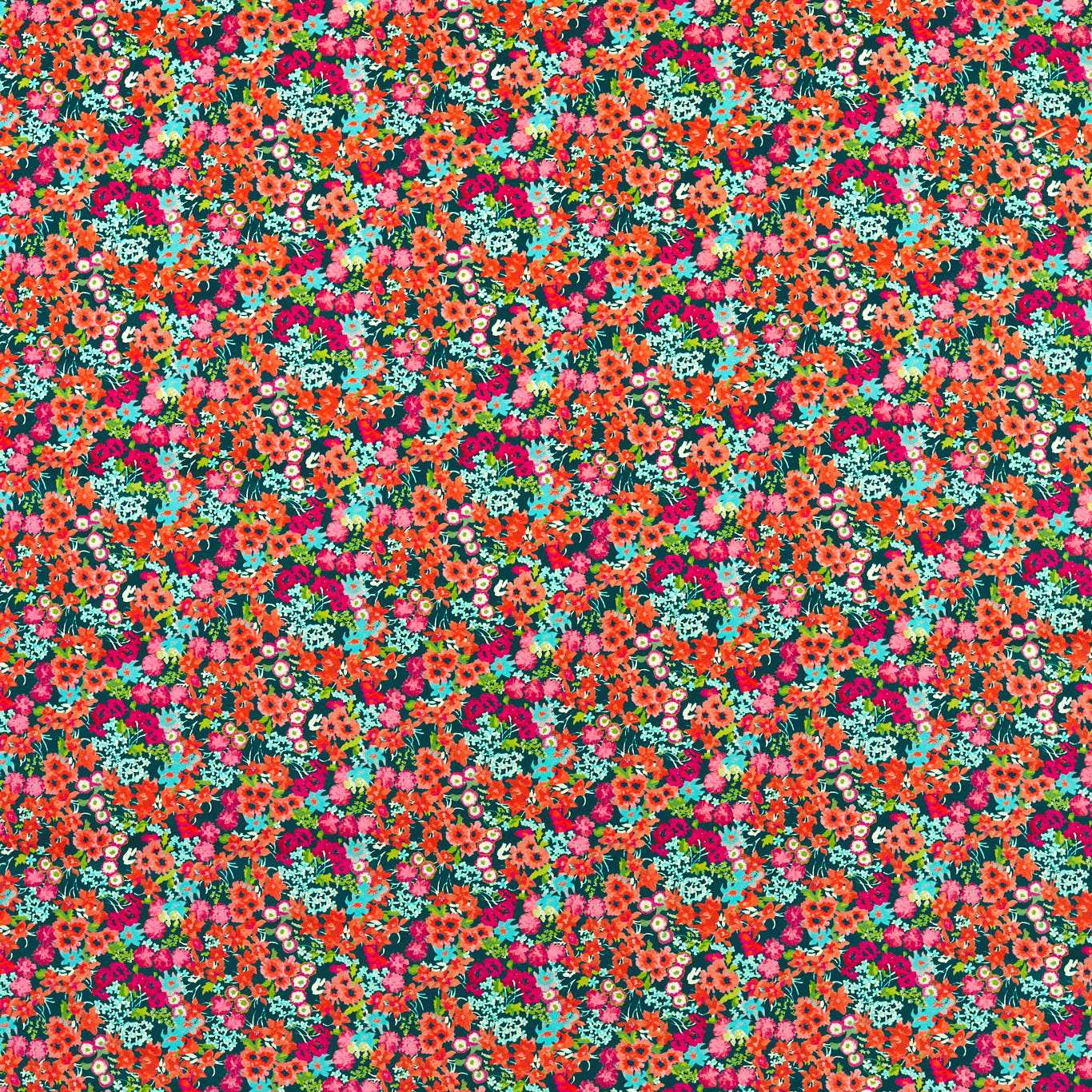 HARLEQUIN Wildflower Meadow Fabric Contemporary, Floral Carnelian,Aquamarine,Peridot   - HSRF121184