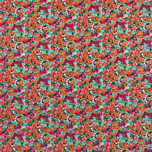 HARLEQUIN Wildflower Meadow Fabric Contemporary, Floral Carnelian,Aquamarine,Peridot   - HSRF121184