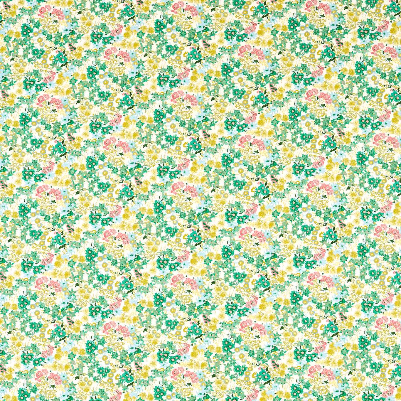 HARLEQUIN Wildflower Meadow Fabric Contemporary, Floral Rose,Emerald,Peridot   - HSRF121185