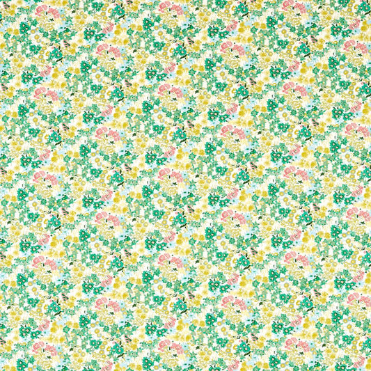HARLEQUIN Wildflower Meadow Fabric Contemporary, Floral Rose,Emerald,Peridot   - HSRF121185