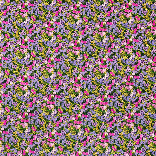 HARLEQUIN Wildflower Meadow Fabric Contemporary, Floral Emerald,Amethyst, Spinel   - HSRF121186