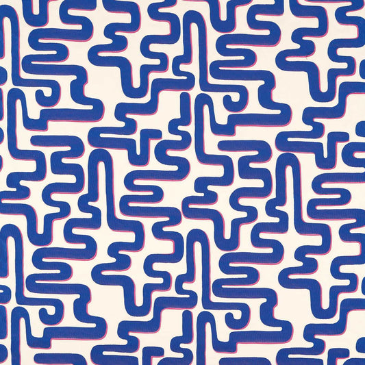 HARLEQUIN Meander Fabric Abstract , Graphic Lapis,Spinel   - HSRF133988