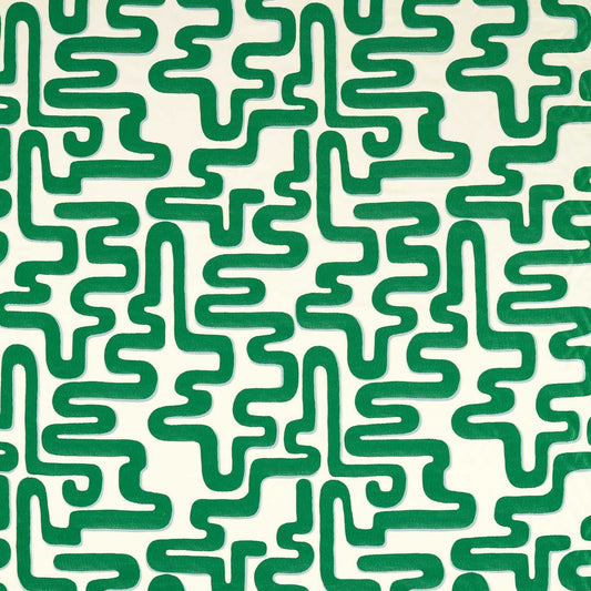 HARLEQUIN Meander Fabric Abstract , Graphic Emerald,Aquamarine   - HSRF133989