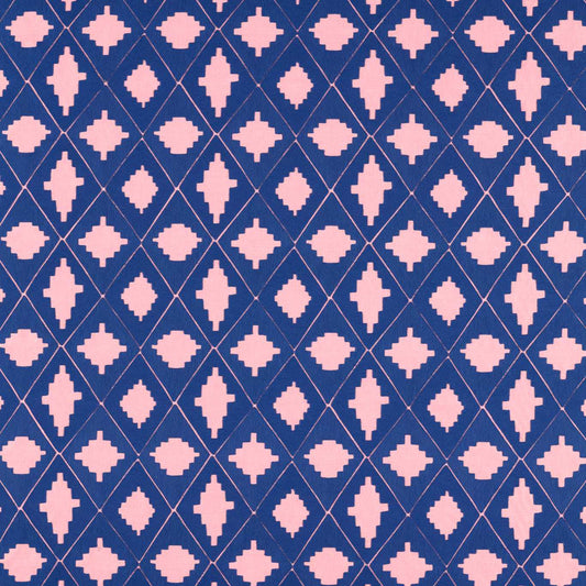 HARLEQUIN Garden Terrace Fabric Abstract , Graphic Lapis,Rose   - HSRF133996