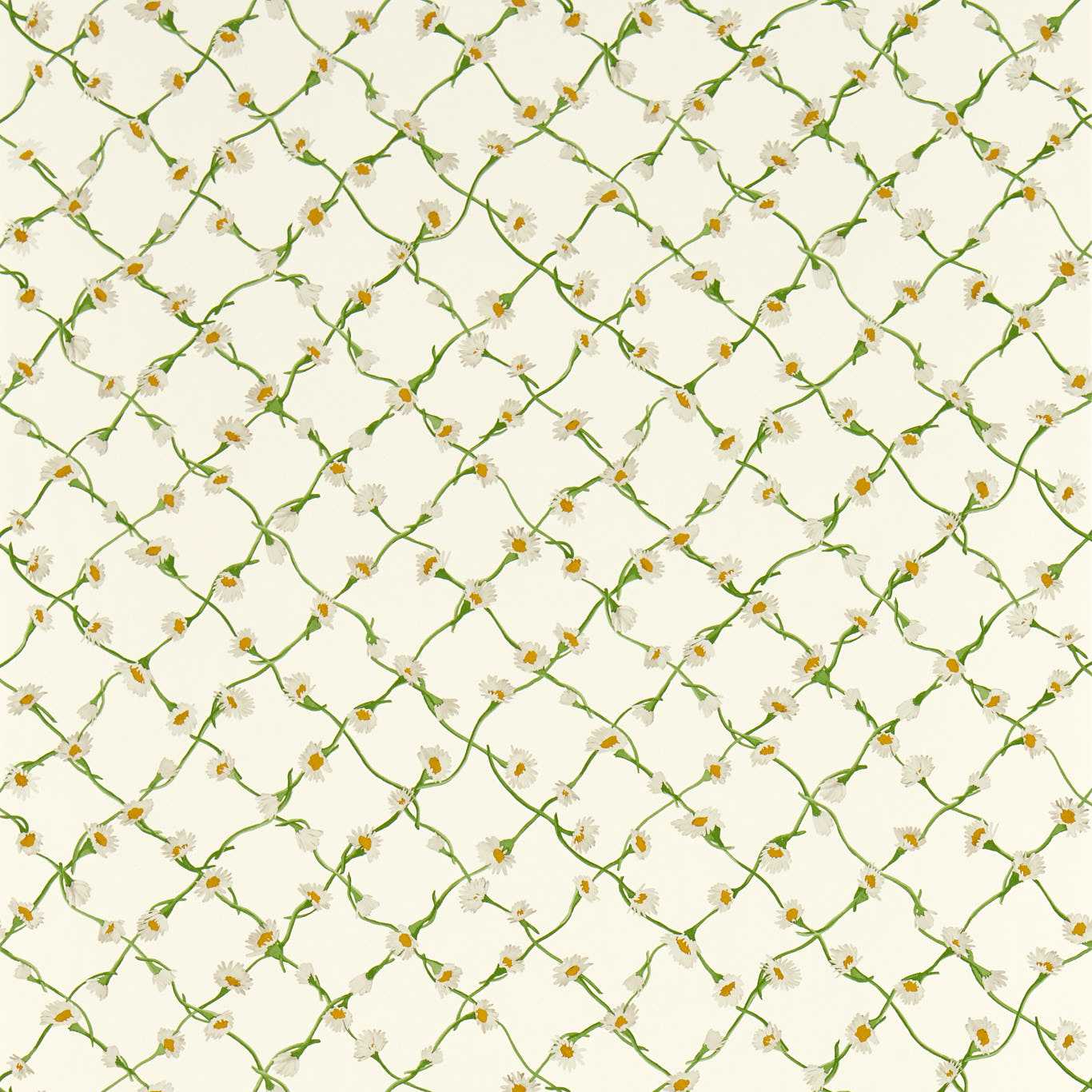 HARLEQUIN Daisy Trellis Wallpaper Classic Floral Emerald,Pearl  Gravure Printed Wallpaper - HSRW113043