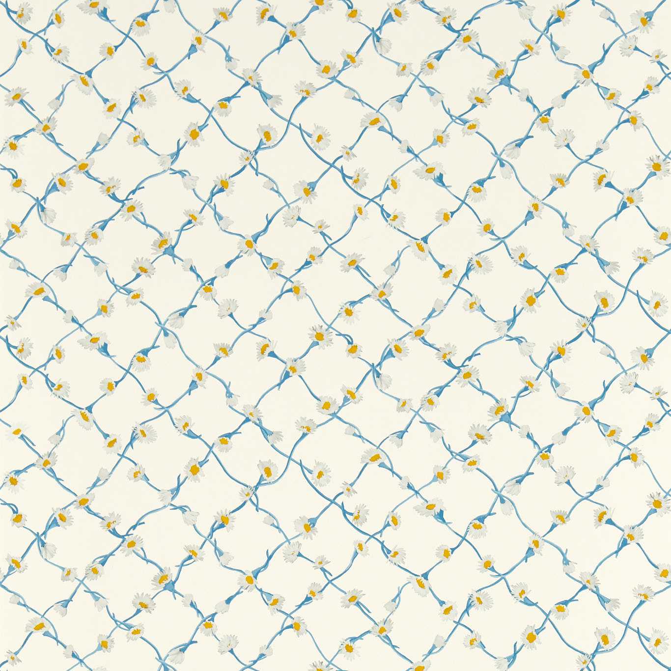 HARLEQUIN Daisy Trellis Wallpaper Classic Floral Lapis,Pearl  Gravure Printed Wallpaper - HSRW113044