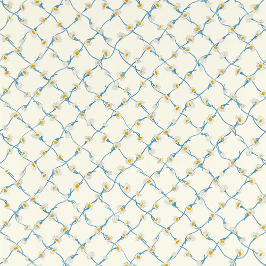 HARLEQUIN Daisy Trellis Wallpaper Classic Floral Lapis,Pearl  Gravure Printed Wallpaper - HSRW113044