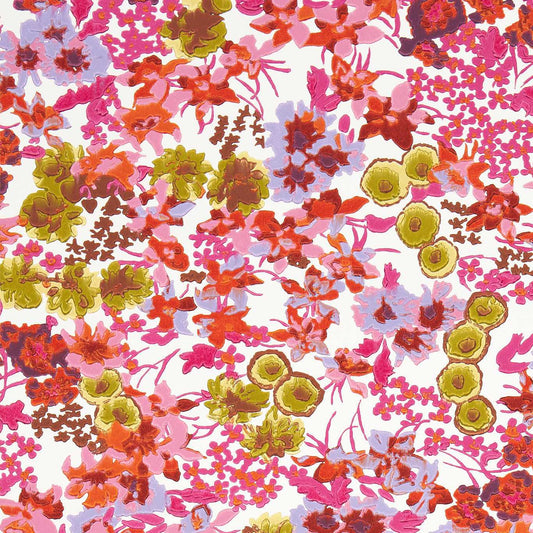 HARLEQUIN Wildflower Meadow Wallpaper Contemporary, Floral Carnelian,Spinel,Pearl  Surface- Printed Wallpaper - HSRW113051