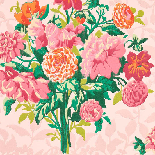 HARLEQUIN Dahlia Bunch Wallpaper Contemporary, Floral Rose Quartz,Spinel  Surface- Printed Wallpaper - HSRW113056