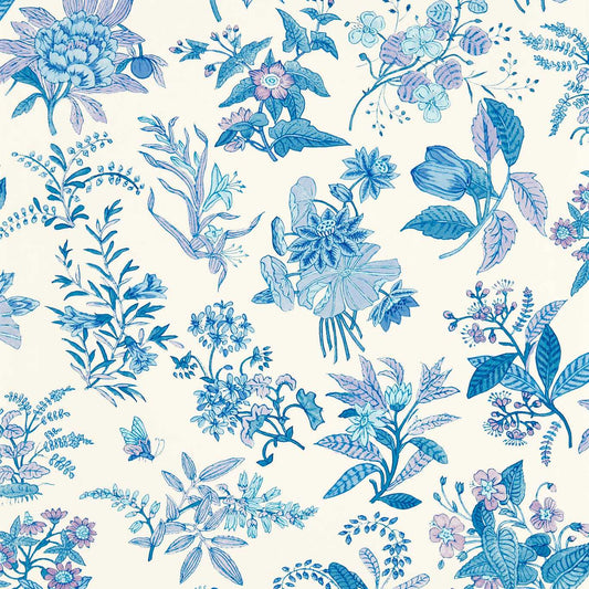 HARLEQUIN Woodland Floral Wallpaper Contemporary, Floral Lapis,Amethyst,Pearl  Gravure - Wide Width Printed Wallpaper - HSRW113059