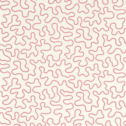 Wiggle Wallpaper in Carnelian and Rose Quartz by Harlequin x Sophie Robinson featuring a flowing abstract line pattern inspired by butterfly flight paths in a country garden. Luxury designer wallpaper with warm pink, coral, and rose tones, ideal for statement walls, colorful interiors, modern English country homes, living rooms, bedrooms, powder rooms, nurseries, home offices, and contemporary interior design projects.