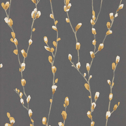 HARLEQUIN Salice Wallpaper Leaves , Trees Ochre,Sepia  Rotary Printed Wallpaper - HSTO111468