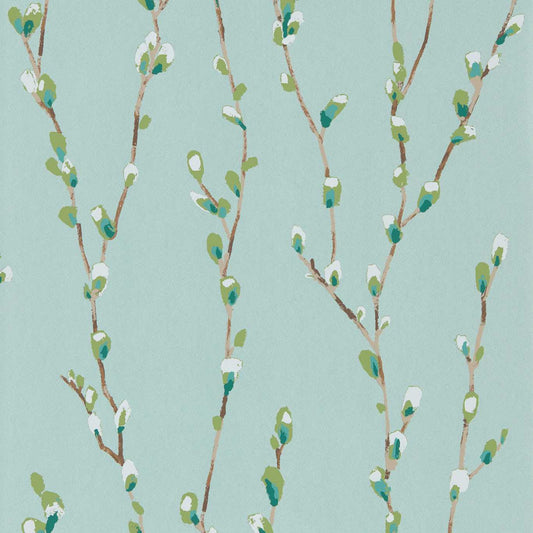 HARLEQUIN Salice Wallpaper Leaves , Trees Mint,Emerald  Rotary Printed Wallpaper - HSTO111469