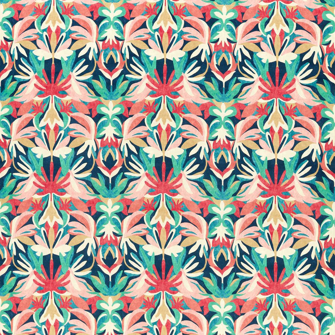 HARLEQUIN Melora Fabric Damasks Brazilian Rosewood, Ink, Amazonia   - HTEF120997