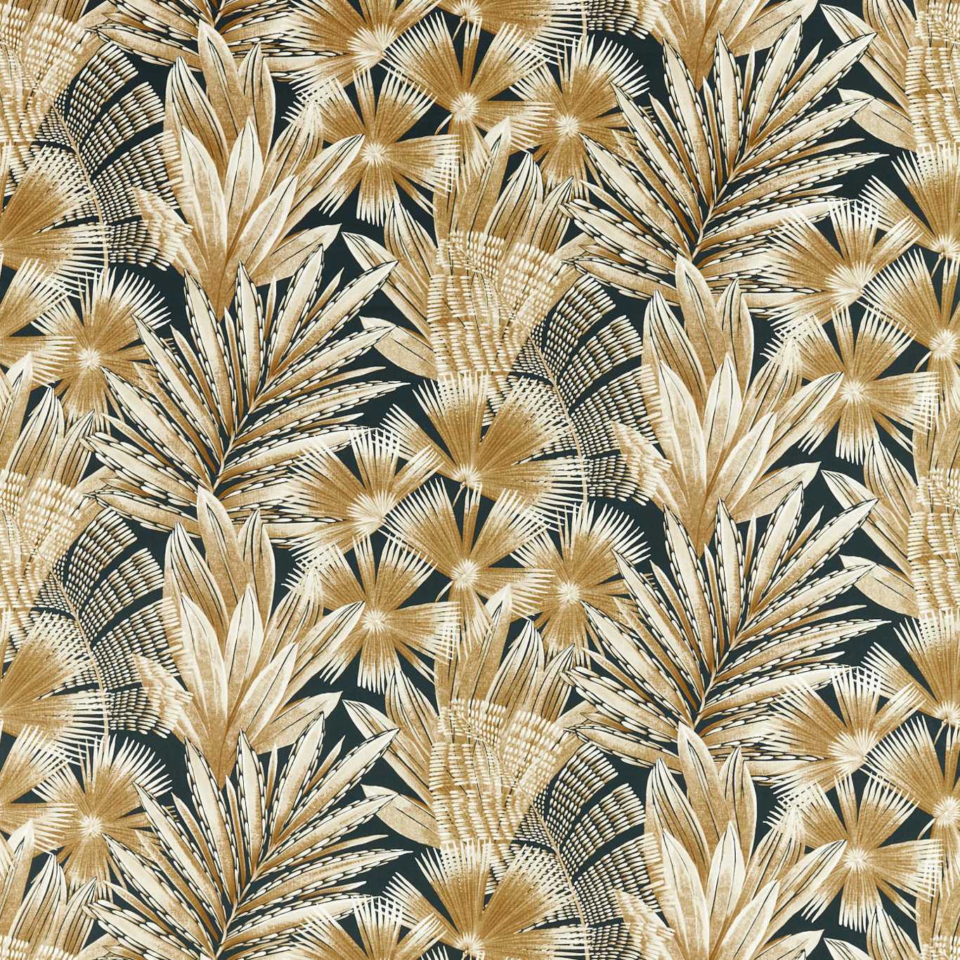 HARLEQUIN Matupi Fabric Leaves , Trees Amber Light,Black Earth   - HTEF121002